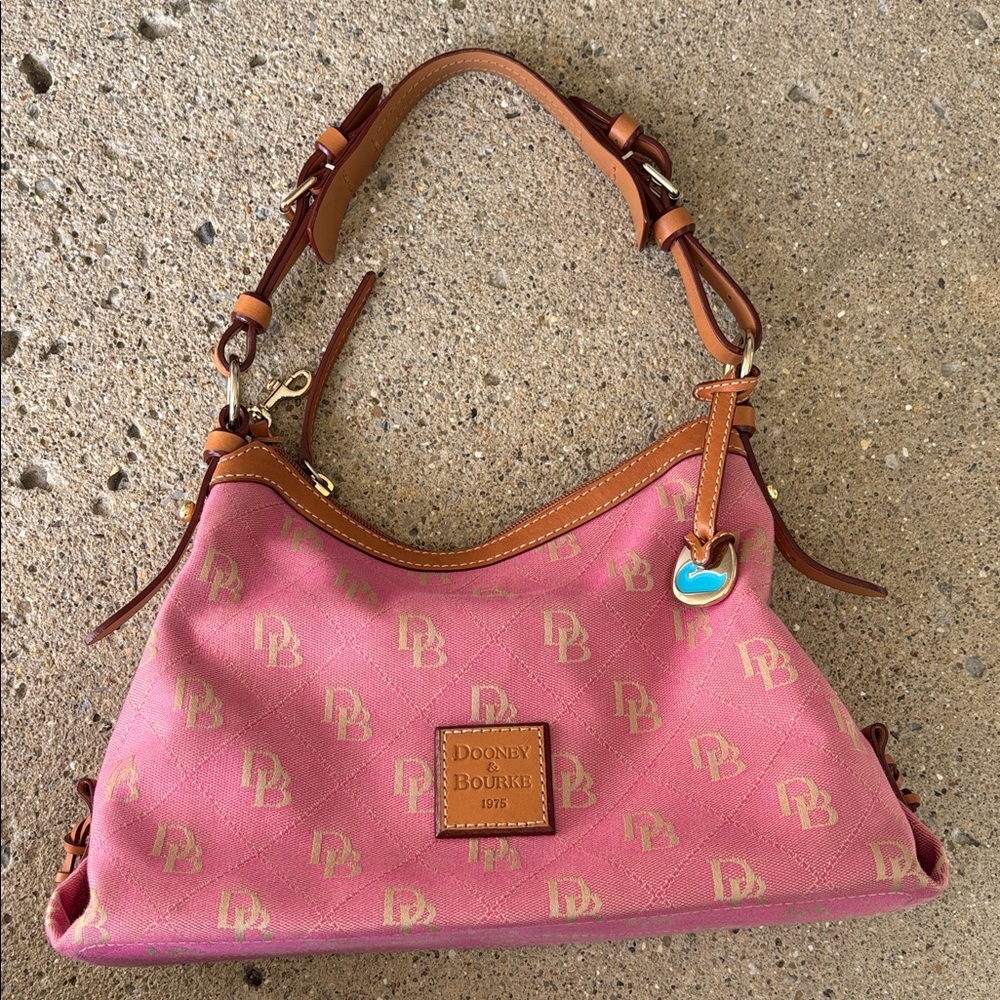 Dooney & Bourke Pink and Tan Shoulder Bag